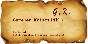 Gereben Krisztián névjegykártya